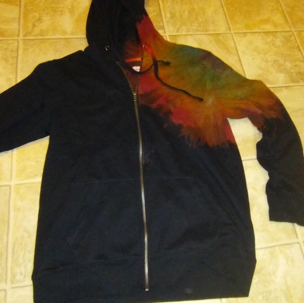 Zip up tye dye hoodie